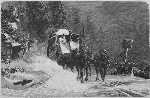 Gartenlaube Post im Schnee 1866